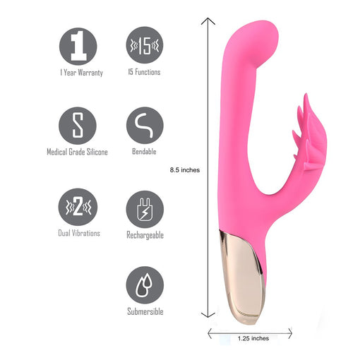 MAUI RECHARGEABLE SILICONE POSEABLE 420 RABBIT - MTMA2001LF