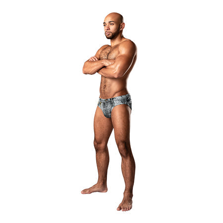 Male Power Dirty Denim Bikini Denim Print XL-Pinkfoxxx