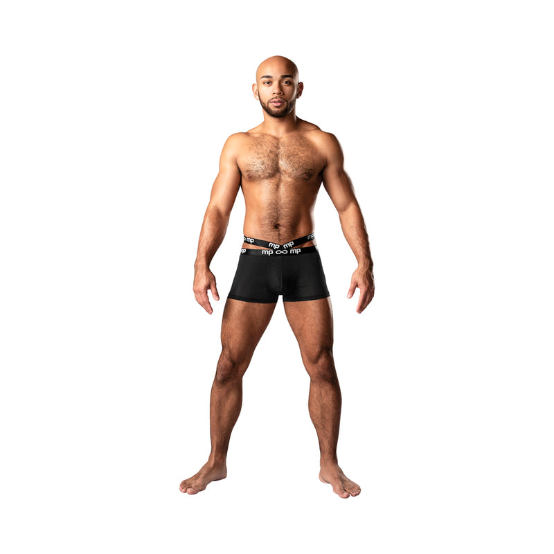 Male Power Infinite Comfort Amplifying Strappy Pouch Short Black XL-Pinkfoxxx