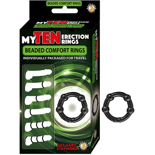 My Ten Erection Rings Beaded Comfort RingsBlack-Pinkfoxxx