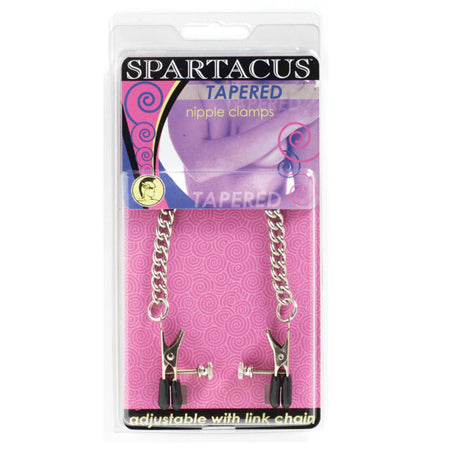 Spartacus Adjustable Nipple Clamps With Curbed Chain - Pinkfoxxx