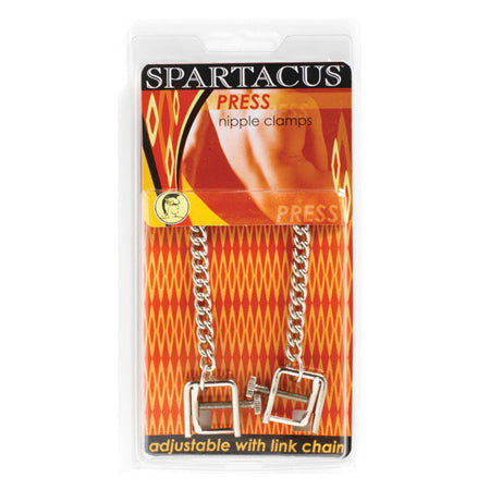 Spartacus Adjustable Nipple Clamps With Curbed Chain - Pinkfoxxx