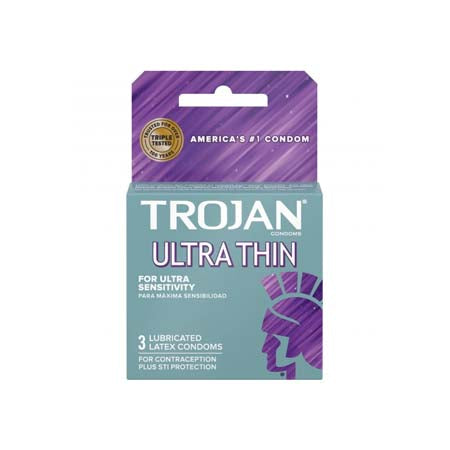 Trojan Ultra-Thin Lubricated Condoms - Pinkfoxxx