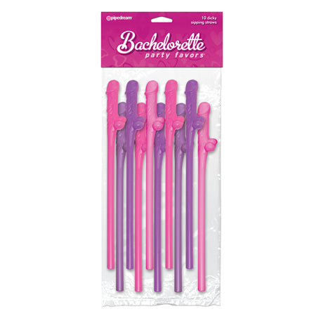 Pipedream Bachelorette Party Favors 10-Piece Dicky Sipping Straws - Pinkfoxxx