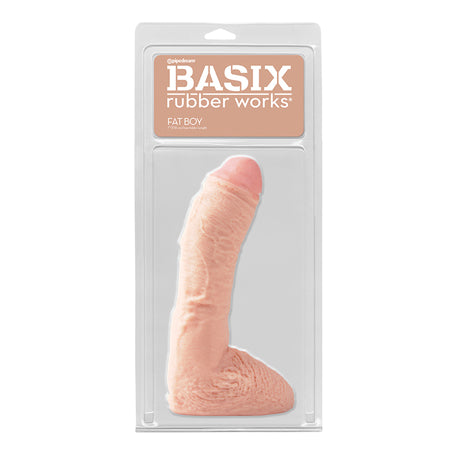 Pipedream Basix Rubber Works Fat Boy 10 in. Dildo With Balls Beige