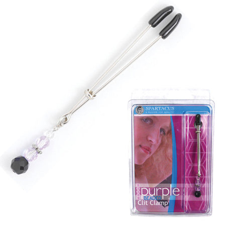 Tweezer Clit Clamp With Purple Bead - Pinkfoxxx