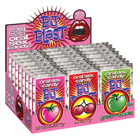 Pipedream BJ Blast Oral Sex Candy Assorted 36-Piece Display (12 of each flavor) - Pinkfoxxx