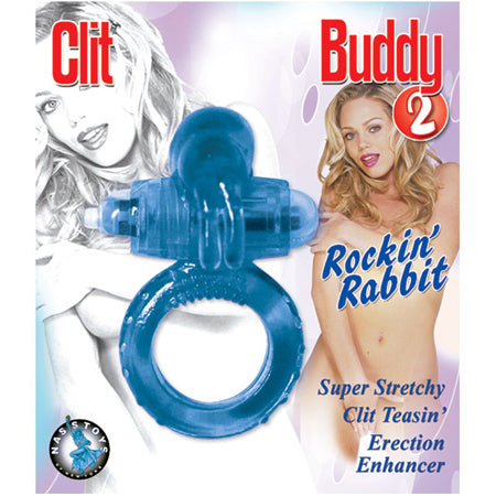 Clit Buddy 2 Vibrating Cockring (Blue) - Pinkfoxxx