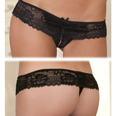 Rene Rofe Crotchless Lace Boyshort M/L - Pinkfoxxx