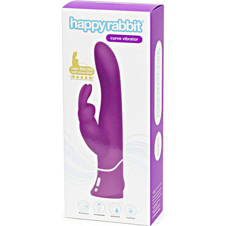 Happy Rabbit Curve Rechargeable Silicone Rabbit Vibrator Purple - Pinkfoxxx