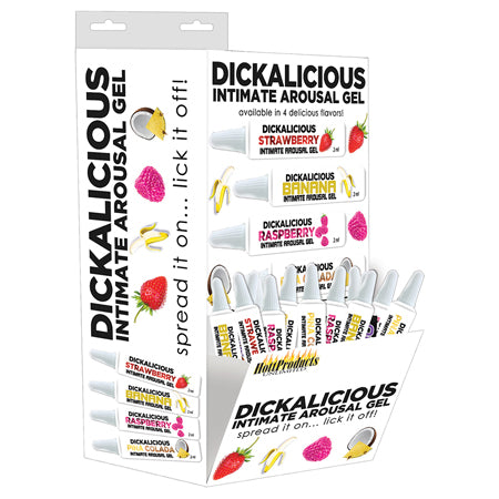 Dickalicious Intimate Arousal Gel Assorted Flavor 2 mL Tubes 144-Piece Display - Pinkfoxxx