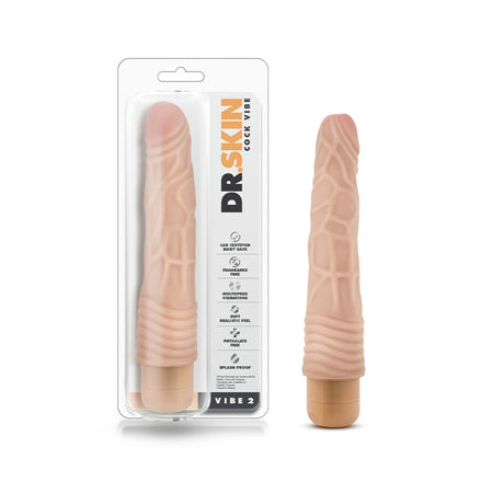 Blush Dr. Skin Vibe 2 Realistic 9 in. Vibrating Dildo Beige - Pinkfoxxx