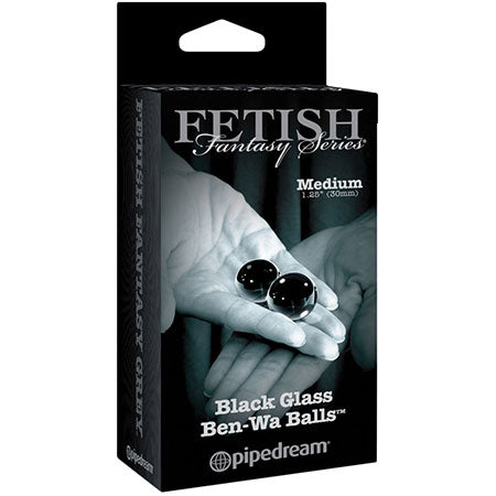 Pipedream Fetish Fantasy Series Limited Edition Black Glass Ben-Wa Balls Medium - Pinkfoxxx