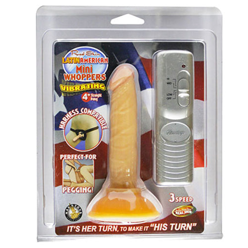 All American Mini Whoppers 4in. Straight Vibrating Dong - Pinkfoxxx