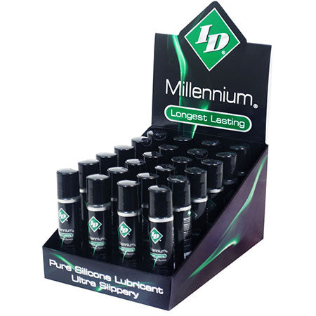 ID Millennium 1 fl oz Counter Display (24) Silicone Lubricant - Pinkfoxxx