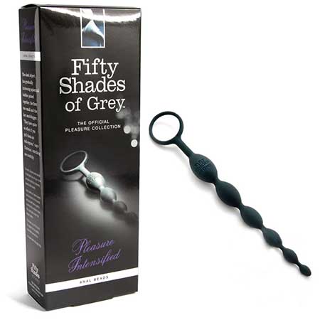 Fifty Shades of Grey Pleasure Intensified Silicone Anal Beads Black - Pinkfoxxx