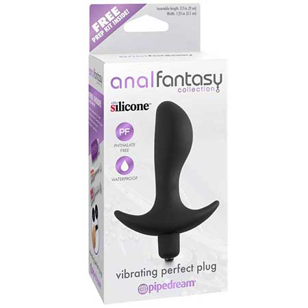 Pipedream Anal Fantasy Collection Silicone Vibrating Perfect Plug Black - Pinkfoxxx