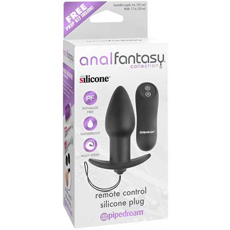 Pipedream Anal Fantasy Collection Vibrating Remote Control Silicone Plug Black - Pinkfoxxx