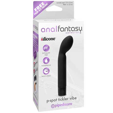 Pipedream Anal Fantasy Collection Silicone P-Spot Tickler Vibe Black - Pinkfoxxx