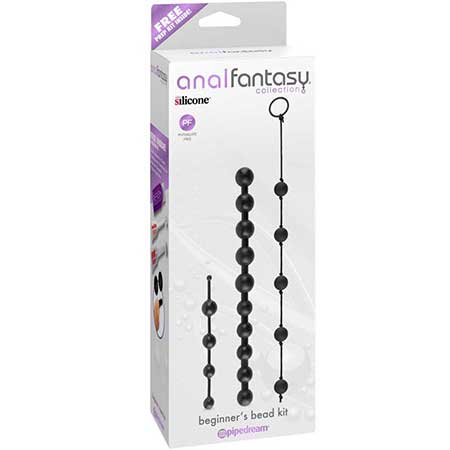 Pipedream Anal Fantasy Collection 3-Piece Silicone Beginner's Bead Kit Black - Pinkfoxxx