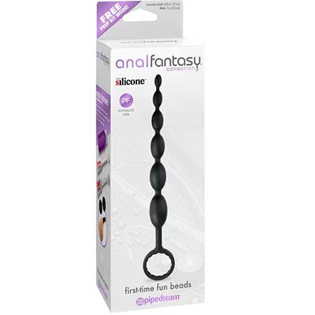 Pipedream Anal Fantasy Collection Silicone First-Time Fun Beads Black - Pinkfoxxx