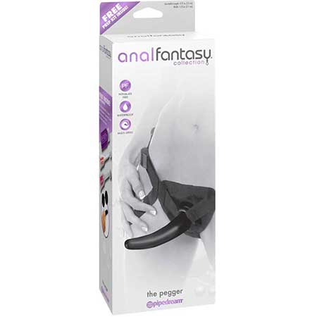 Pipedream Anal Fantasy Collection The Pegger 5 in. Dildo & Adjustable Strap-On Harness Set Black - Pinkfoxxx