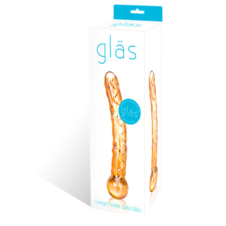 Glas 7.5 in. Orange Tickler Glass Dildo - Pinkfoxxx