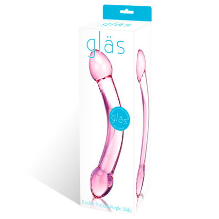 Glas 7.25 in. Double Trouble Purple Glass Dildo - Pinkfoxxx