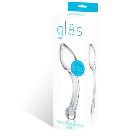 Glas 8 in. Pure Indulgence Anal Slider Prostate Stimulating Glass Dildo - Pinkfoxxx