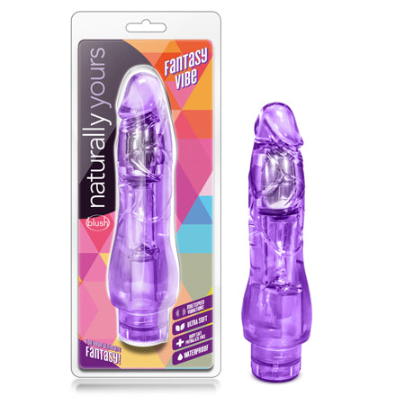 Blush Naturally Yours Fantasy Vibe Realistic 8.5 in. Vibrating Dildo Purple - Pinkfoxxx