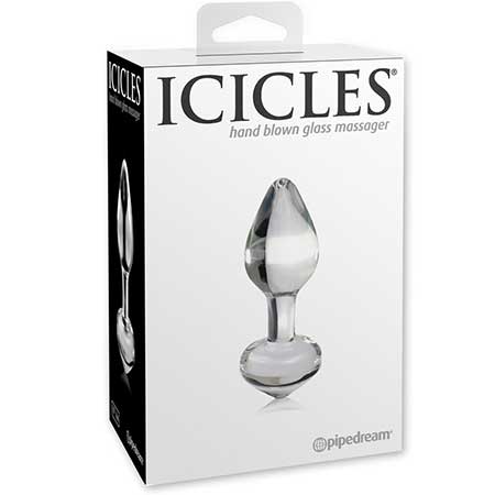 Pipedream Icicles No. 44 Glass Anal Plug 3.25 in. Clear