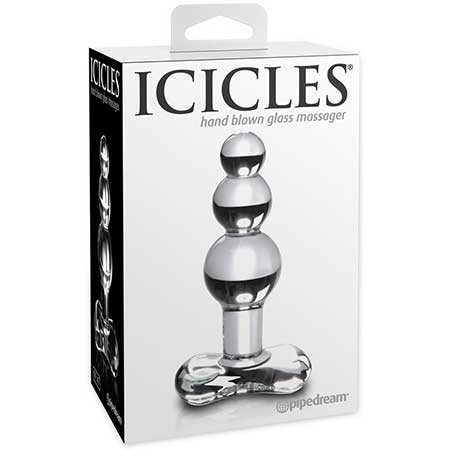 Pipedream Icicles No. 47 Beaded 4 in. Glass Anal Plug Clear - Pinkfoxxx