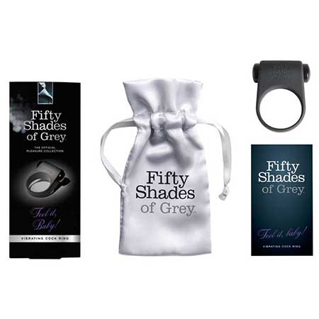 Fifty Shades of Grey Feel It, Baby! Silicone Vibrating Cockring Black