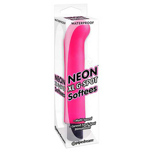 Pipedream Neon Softees Waterproof XL G-Spot Vibrator Pink - Pinkfoxxx