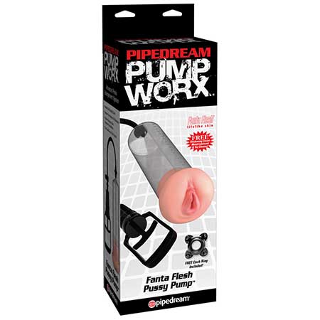 Pipedream Pump Worx Fanta Flesh Pussy Pump Beige/Clear - Pinkfoxxx