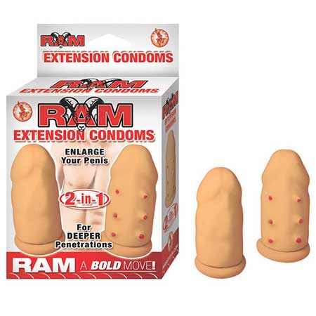 Ram Penis Extension Condoms (White) - Pinkfoxxx