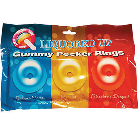 Liquored Up Pecker Gummy Rings-3pk (Bahama Mama, Mai Tai and Strawberry Daiquiri - Pinkfoxxx