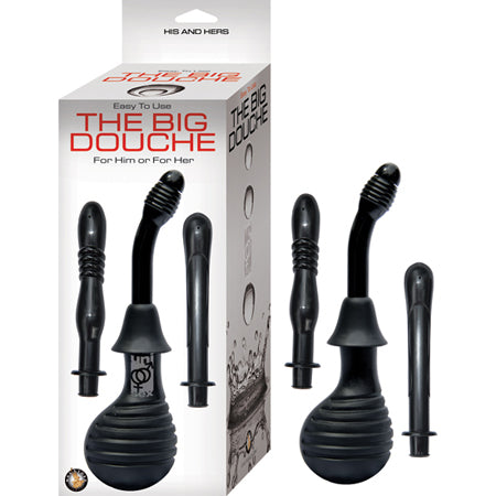 The Big Douche For Vaginal & Anal Use With 3 Unique Attachments (Black)