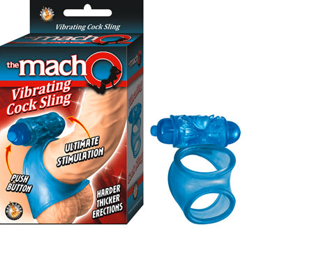 The Macho Vibrating Cocksling / Cockring Waterproof (Blue)
