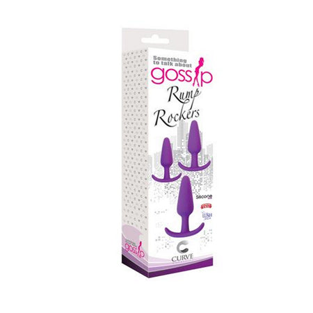 Curve Toys Gossip Rump Rockers 3-Piece Silicone Anal Training Set Violet - Pinkfoxxx