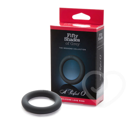 Fifty Shades of Grey Weekend Collection A Perfect O Silicone Love Ring Black - Pinkfoxxx