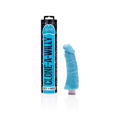 Clone-A-Willy Blue Glow In The Dark Vibrating Kit - Pinkfoxxx