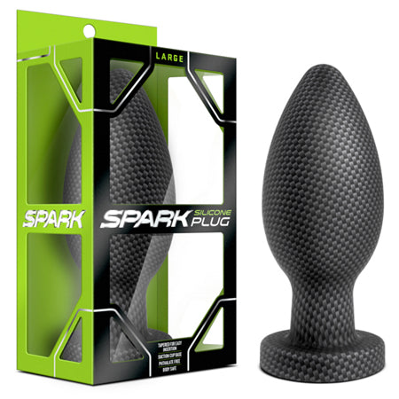 Blush Spark Silicone Anal Plug Large Carbon Fiber - Pinkfoxxx