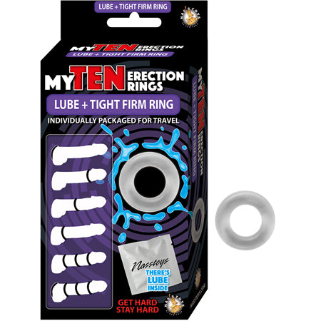 My Ten Erection Rings Tight Firm With Lube Clear - Pinkfoxxx