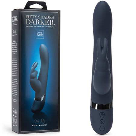 Fifty Shades Darker Oh My Rechargeable Silicone Rabbit Vibrator Blue - Pinkfoxxx