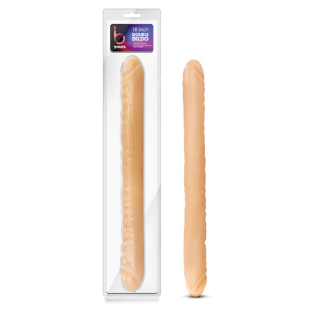 Blush B Yours 18 in. Double Dildo Beige - Pinkfoxxx