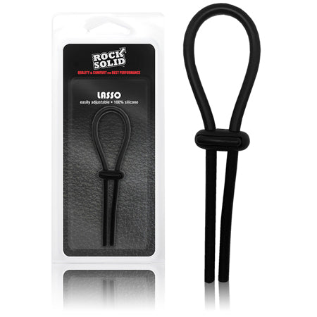 Rock Solid Black Silicone Double Lock Adjustable  Lasso/Bolo - Pinkfoxxx