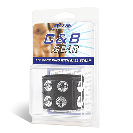 Blue Line C & B Gear 1.5 in. Cock Ring with Ball Strap - Pinkfoxxx