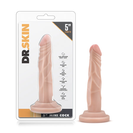 Blush Dr. Skin Mini Realistic 5 in. Dildo with Suction Cup Beige - Pinkfoxxx