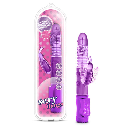 Blush Sexy Things Butterfly Thruster Mini Dual Stimulation Vibrator Purple - Pinkfoxxx